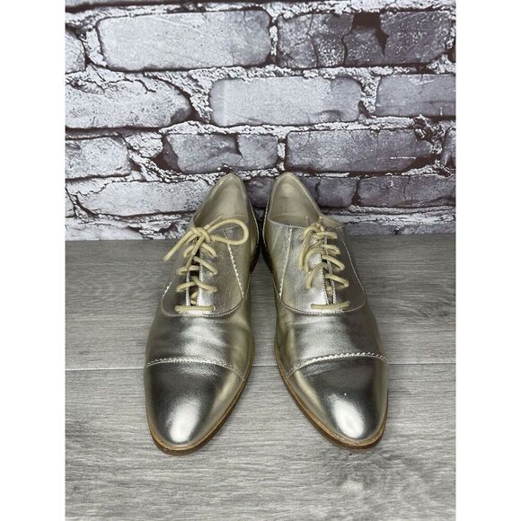 COLE HAAN Go To Collection Arden Gold Metallic Leather Oxfords Women Sz 10B US - Picture 11 of 16